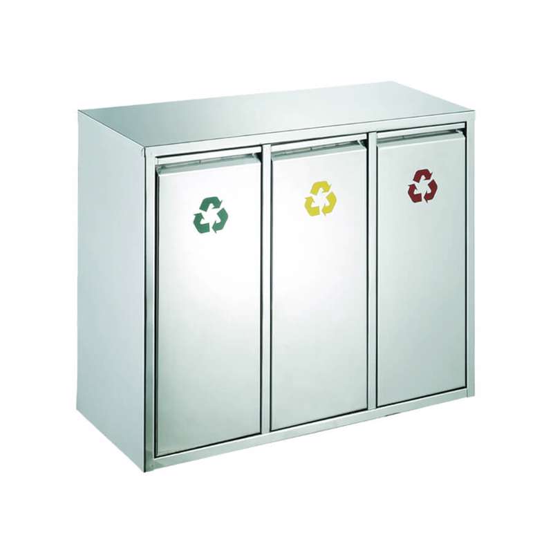Affaldssystem affaldssortering 3x15L mat stål