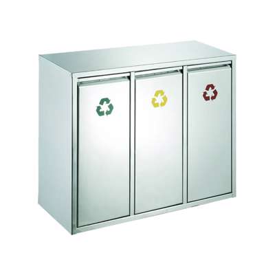 Affaldssystem affaldssortering 3x15L mat stål
