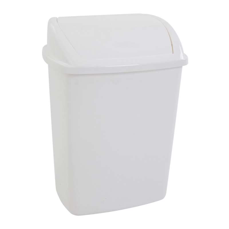 Affaldsspand plast m/vippelåg 26L hvid