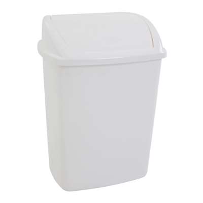 Affaldsspand plast m/vippelåg 26L hvid