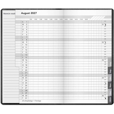 Basic månedskalender 2027 Mayland sort PP-plast