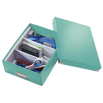 Opbevaringskasse Leitz Click&Store WOW medium isblå