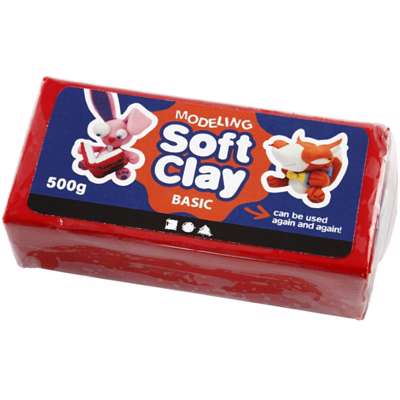 Modellervoks Soft Clay Creas 500g rød