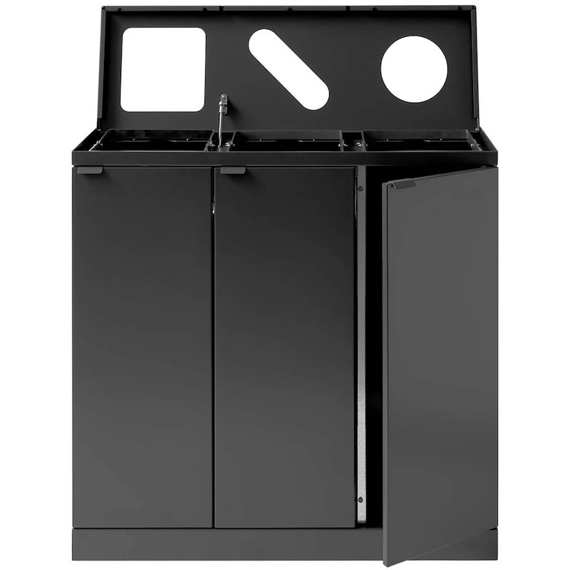 Affaldssystem affaldssortering Bica 869 3x65L form. indk.grå