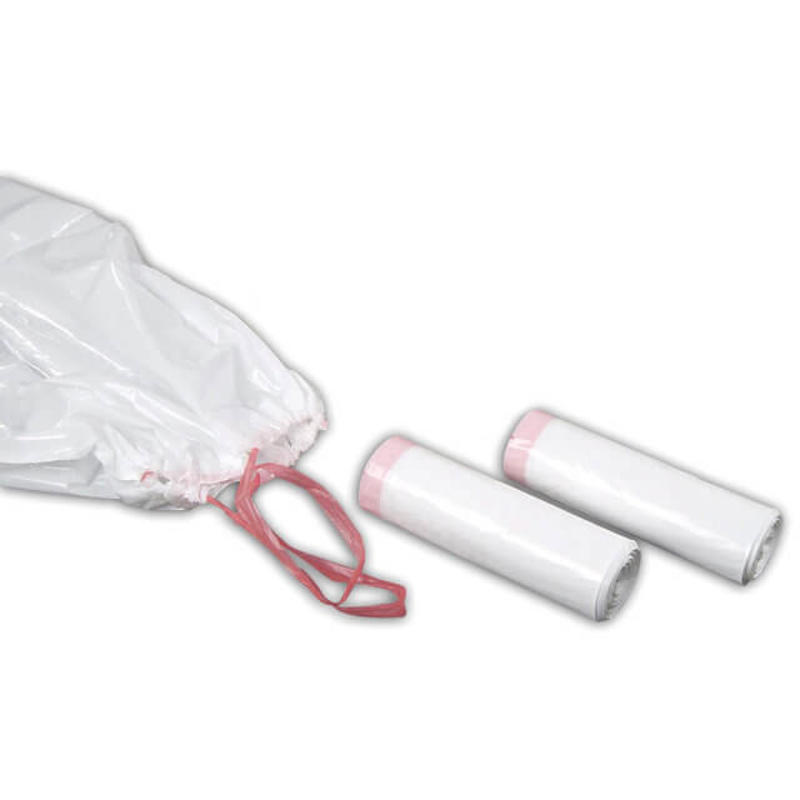 Affaldssæk m/snor luksus plast hvid 750x1100mm rl/10