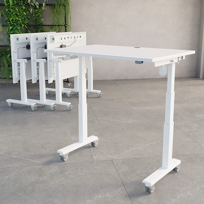 Hæve-sænkebord Flip Top ConSet 140x80 hvid/hvid