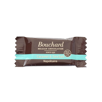 Chokolade Bouchard karamel-havsalt 5g flowpacket 1kg/pk