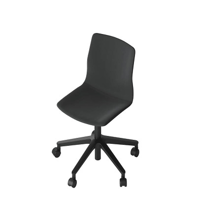 Kontorstol FourSure 66 m. flydende vip grå PUlæder,sort stel