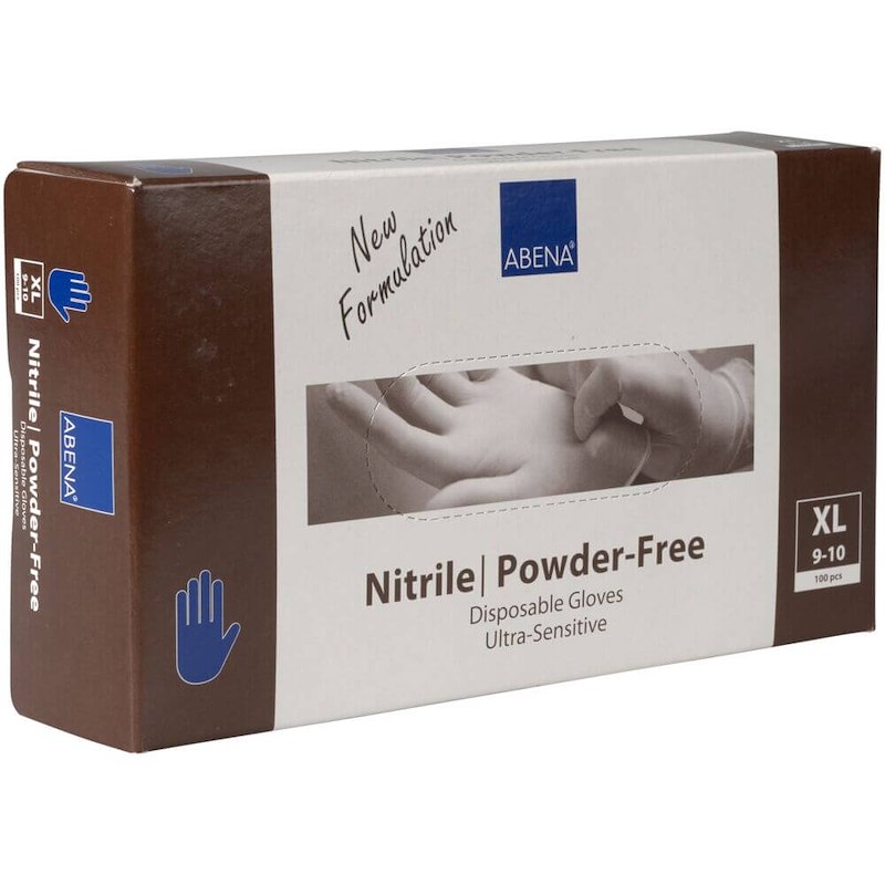 Nitrilhandsker x-large blå pudderfri 100stk/pak