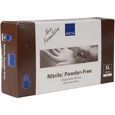 Nitrilhandsker x-large blå pudderfri 100stk/pak