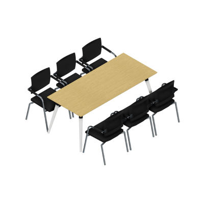 Konferencebord Dencon XL 1926 180x80 HPL eg/hvid