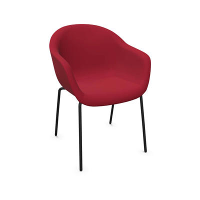 Stol Dauphin Fiore Club FI-7410 gæstestol rød/sort stel