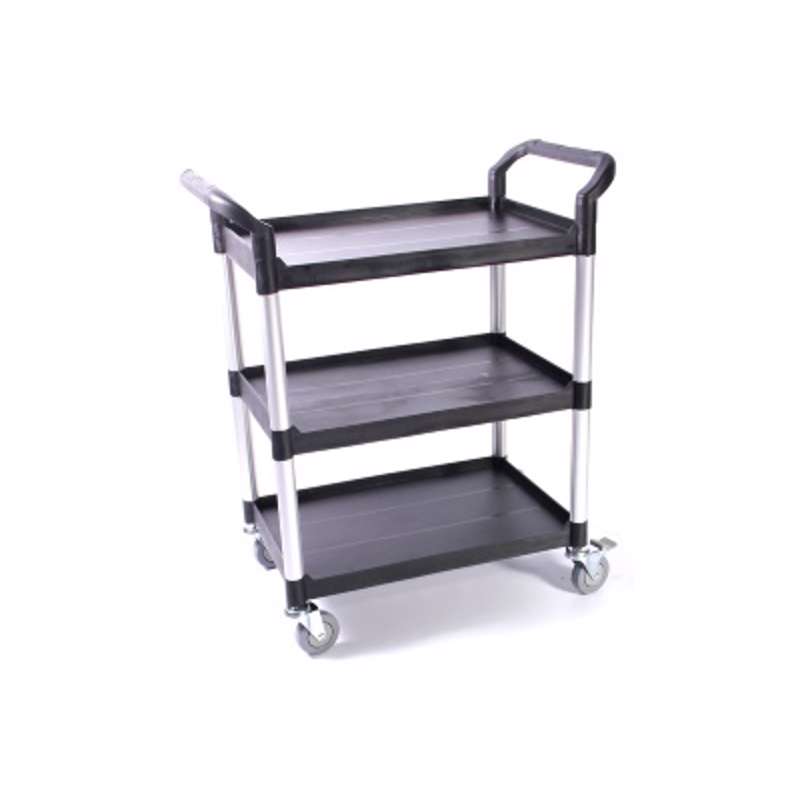 Rullebord m/3 hylder Sort fiberplast/alu ben