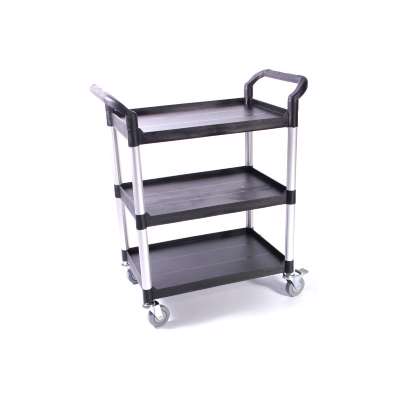 Rullebord m/3 hylder Sort fiberplast/alu ben