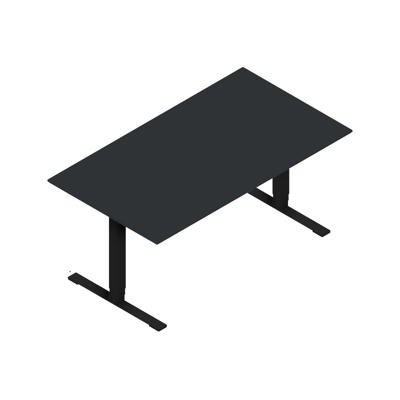 Hæve-sænke bord Dencon 12874 1600x900 sort stel antr. lam pl