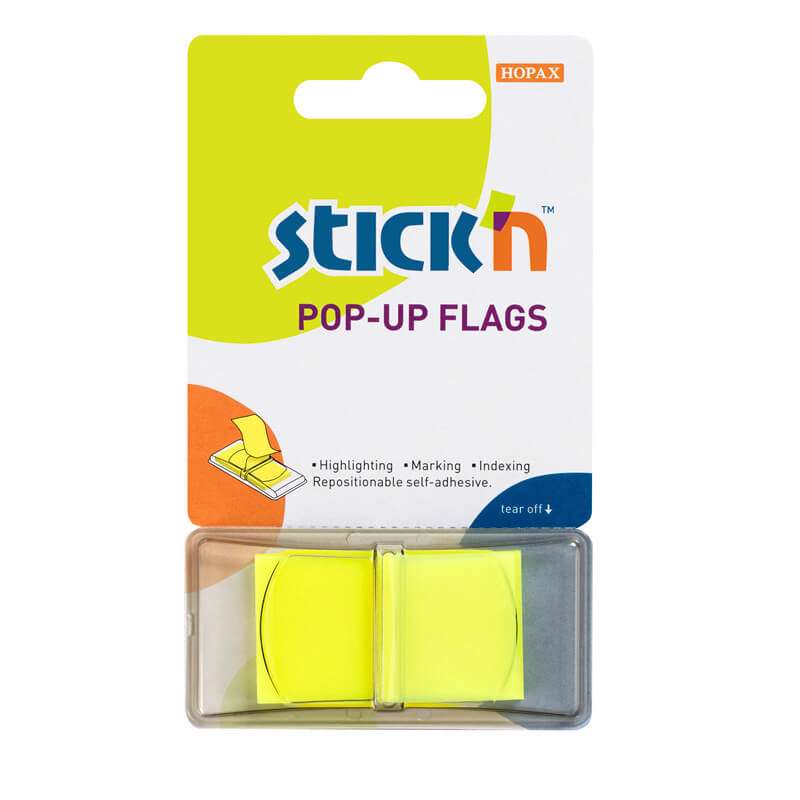 Indexsfaner Stick'N Pop Up gul 45x25mm 50stk/pk