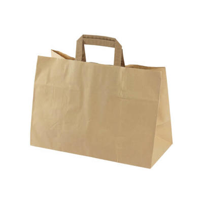 Bærepose papir brun 17L 350/170x245mm 200stk/pak
