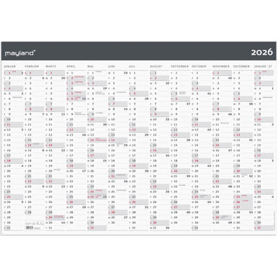 Kæmpekalender Moderne 1x13 mdr. papir rør 2026