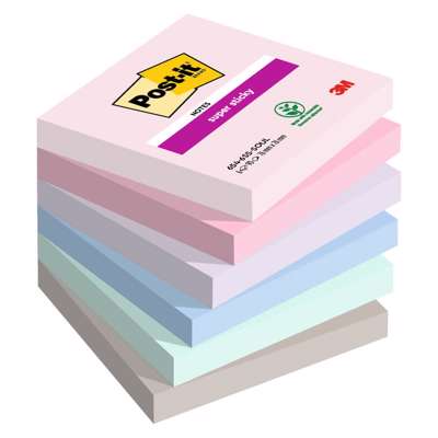 Post-it blok 654 Super Sticky 76x76 ass. soulful 6blk/