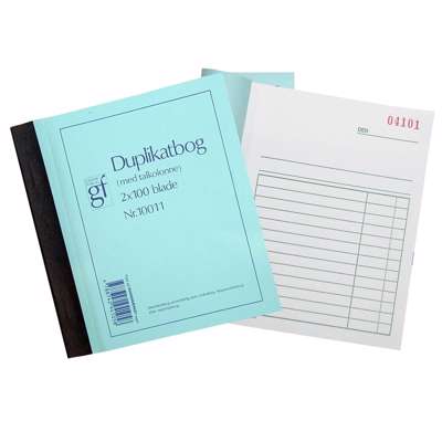 Duplikatbog 10011 108x148 mm m/kopi/talon 100 bl
