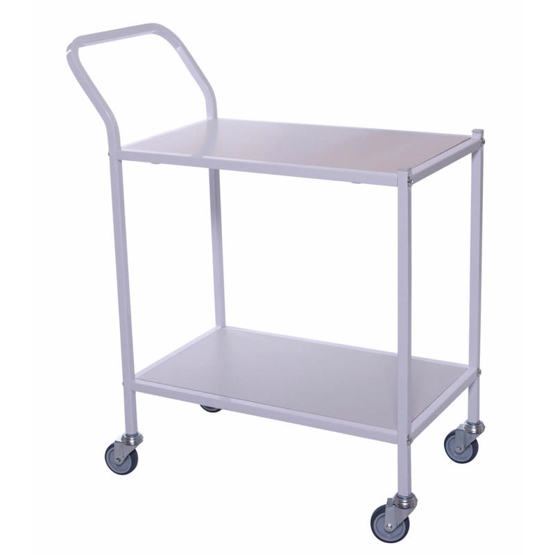 Rullebord m/styr lille 2 hylder hvid 39x96x75 cm