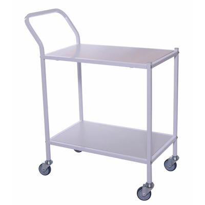 Rullebord m/styr lille 2 hylder hvid 39x96x75 cm