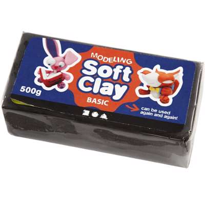 Modellervoks Soft Clay Creas 500g sort