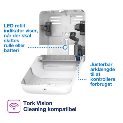 Dispenser Tork Matic Automatic håndklædeark H1 hvid 551100