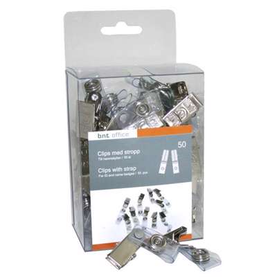 Navneskilte clip med strop 50stk/pk