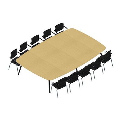 Konferencebord Dencon XL 1904 360x240 HPL eg/sort