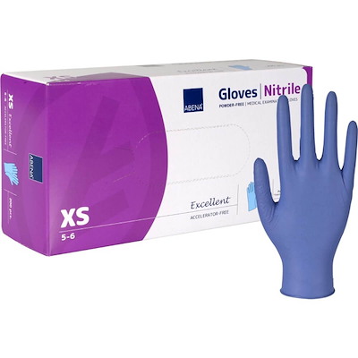 Nitrilhandsker blå XS acceleratorfri 200stk/pk.
