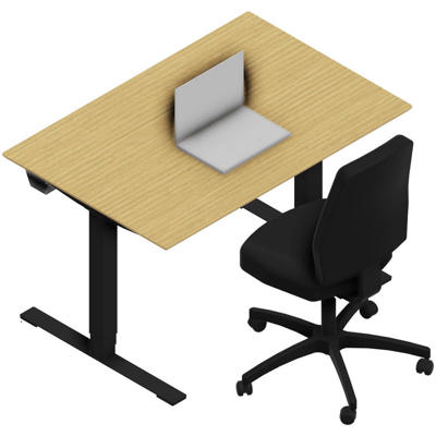 Hæve-sænkebord Dencon 03501 1200x800 sort stel eg pl