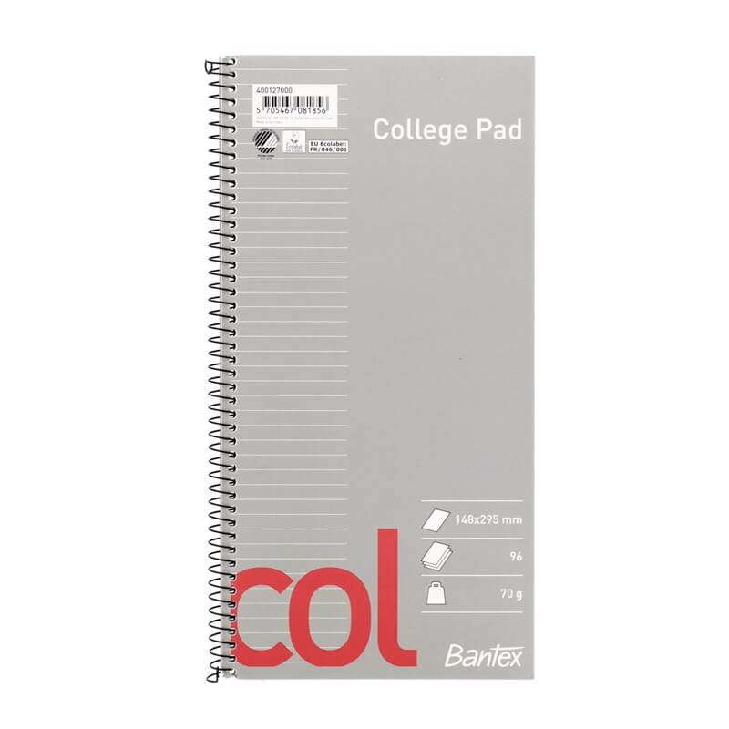 Kollegieblok linieret 148x295mm 96blade uhullet pk./5