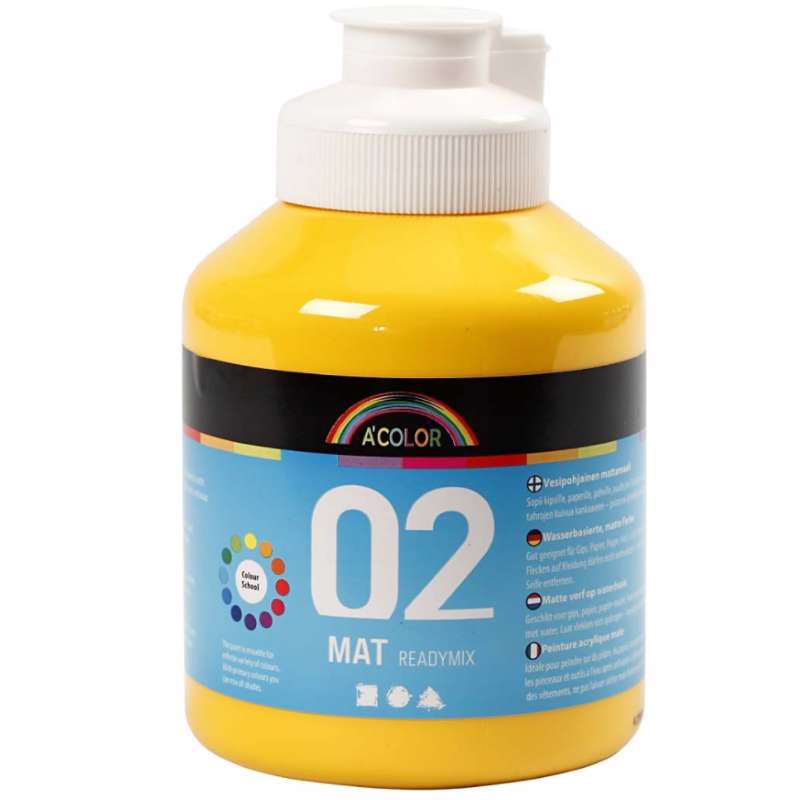 Akrylmaling A-Color Creas 500ml gul mat 02