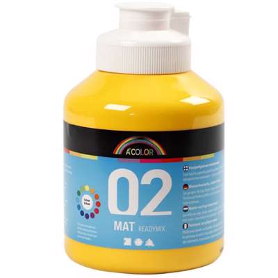 Akrylmaling A-Color Creas 500ml gul mat 02