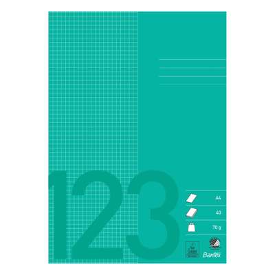 Skolehæfte Bantex A4 kvad. 5x5 mm 70g græs grøn