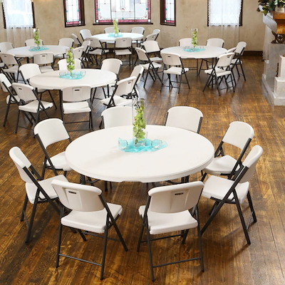 Klapbord LifeTime rund Ø118 offwhite