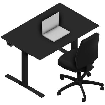 Hæve-sænkebord Dencon 03501 1200x800 sort stel sort lam pl