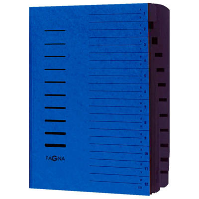 Sorteringsmappe Pagna 12 fag blå
