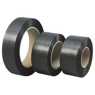 Strapbånd PP sort 12x0,63mm ø280mm 2100m 148kg træk