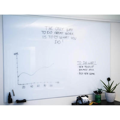 Glastavle Naga magnetisk 1200x900mm hvid