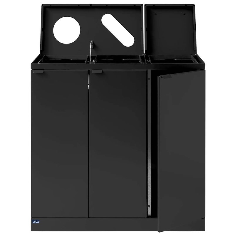 Affaldssystem affaldssortering Bica 875 3x65L, sort