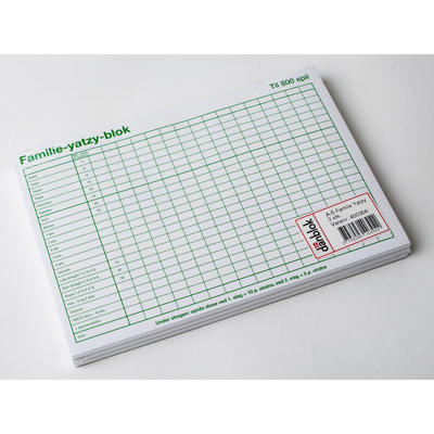 Yatzy blok familie A5 3blk/pk.