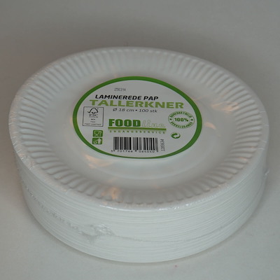 Tallerken frokost pap 18 cm 100stk/pak