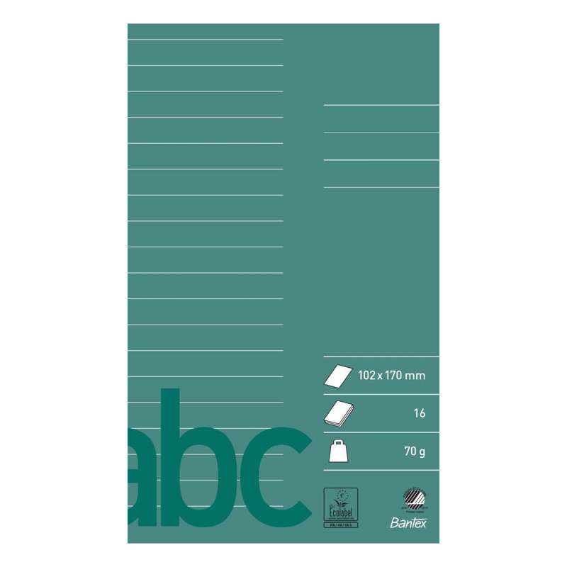 Glosehæfte Bantex 102x170mm lin 16bl 70g mørkegrøn