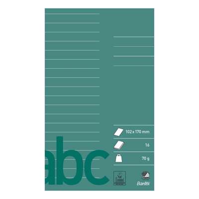 Glosehæfte Bantex 102x170mm lin 16bl 70g mørkegrøn