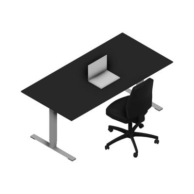 Hæve-sænkebord Dencon 11798 1800x900 alu stel sort. lam pl