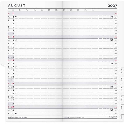 Index Planner månedskalender 2027 Mayland REFILL