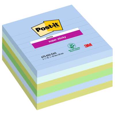 Post-it notes Super Sticky 101x101mm lin. Oasis 6blk./pk