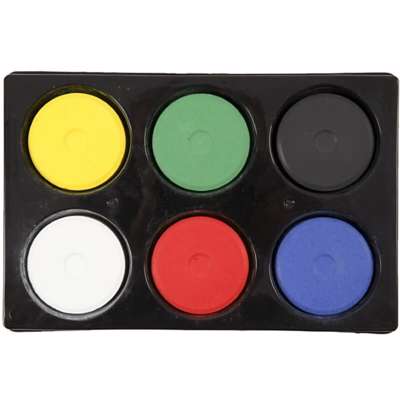 Vandfarve Creas i palet 57mm 6 primærfarver
